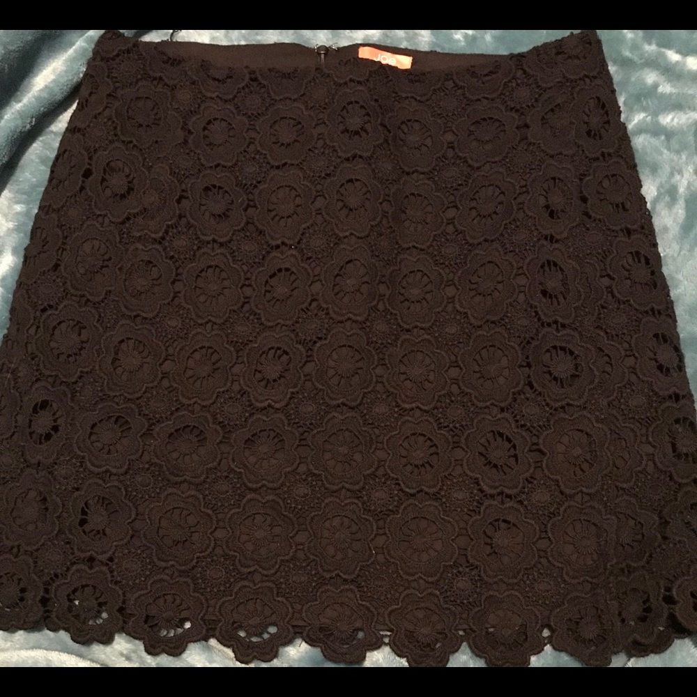 Black floral lace skirt